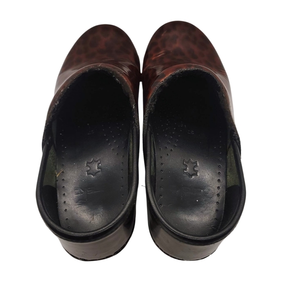 Dansko Women's Professional Leopard Print Clog Tortoise Shell Patent 6.5-7 - Picture 10 of 12
